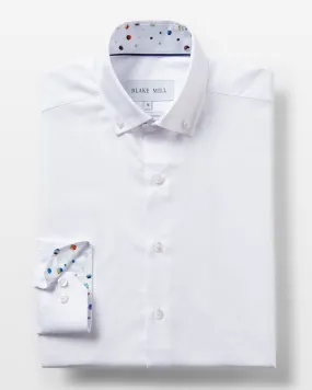 White Oxford with Distant Worlds Accents Button-Down Shirt